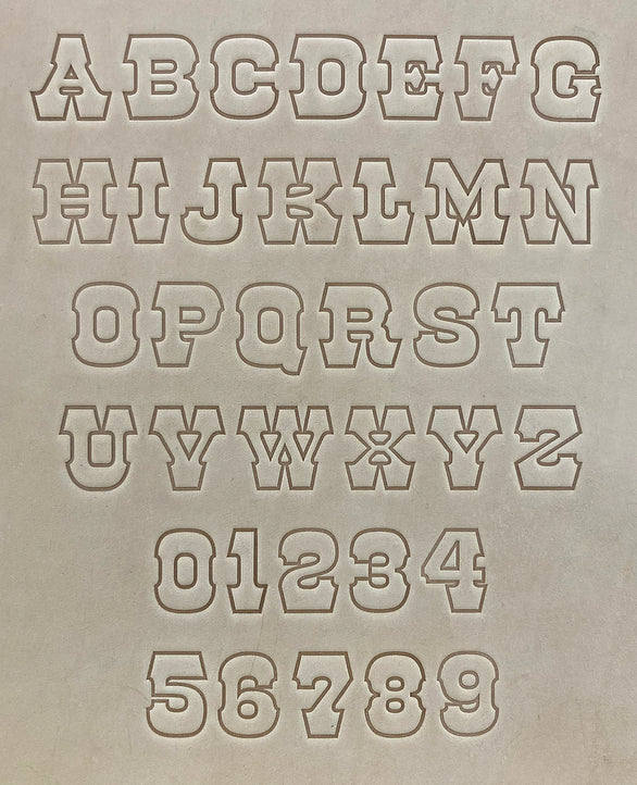 1" Tall DELRIN Alphabet/Letter Embossing Plate Set -29B