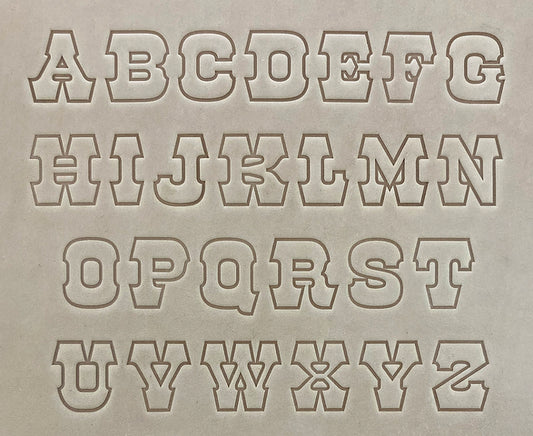 1" Tall DELRIN Alphabet/Letter Embossing Plate Set -29B