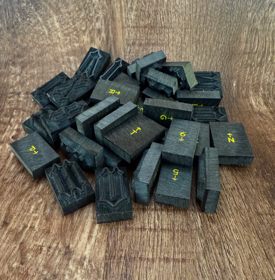 1" Tall DELRIN Alphabet/Letter Embossing Plate Set -38B