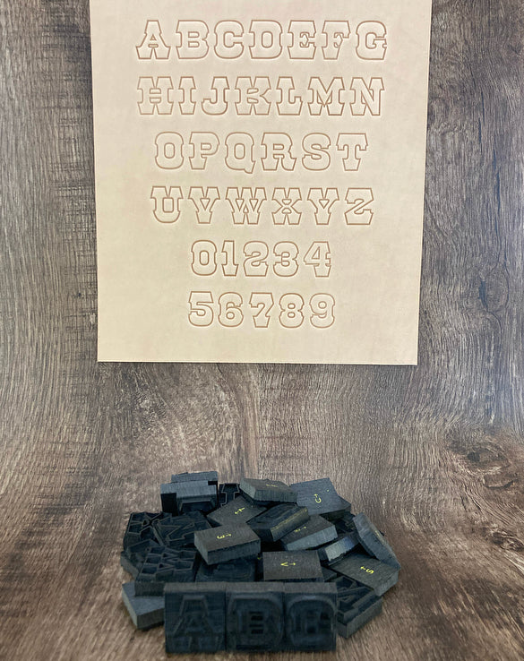 1" Tall DELRIN Alphabet/Letter Embossing Plate Set -29B