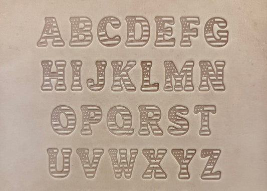 1" Tall DELRIN Alphabet/Letter Embossing Plate Set -37A