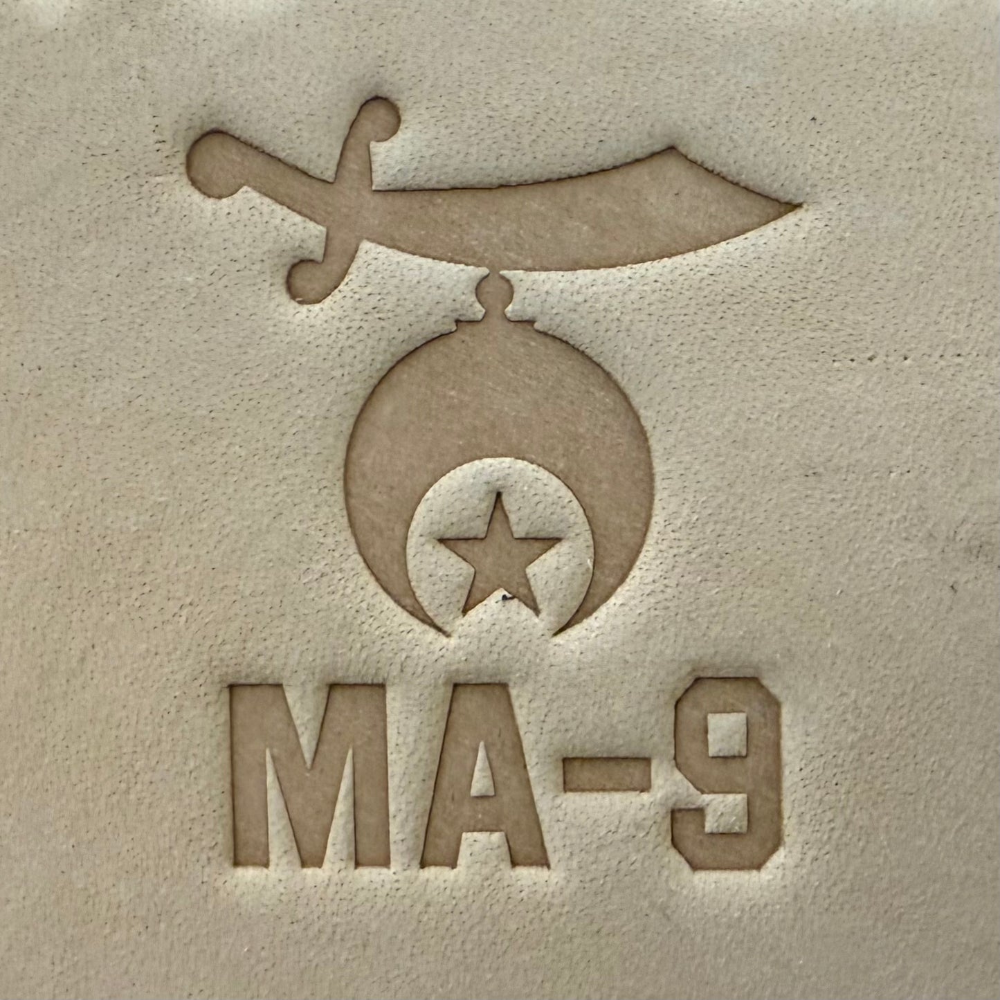 Shrine Emblem Crescent and Star embossing stamp for leather working.