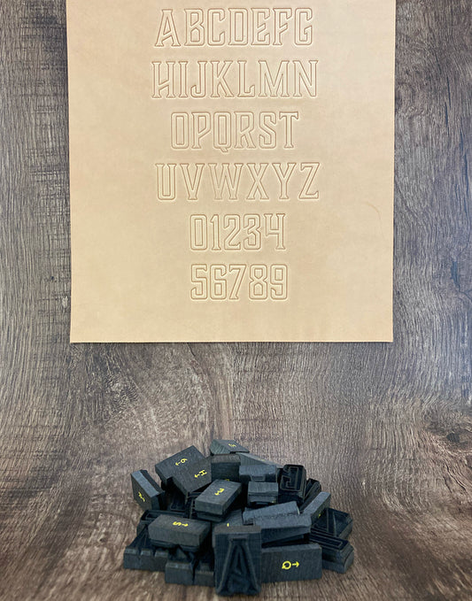 1" Tall DELRIN Alphabet/Letter Embossing Plate Set -24(B)