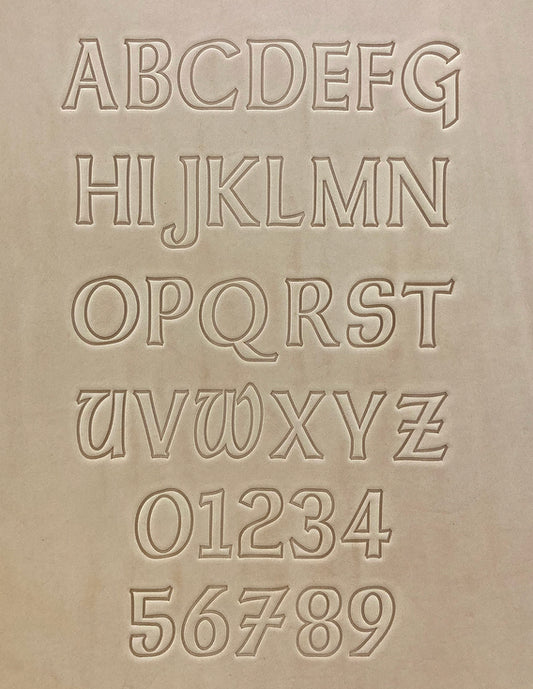 1" Tall DELRIN Alphabet/Letter Embossing Plate Set -26B