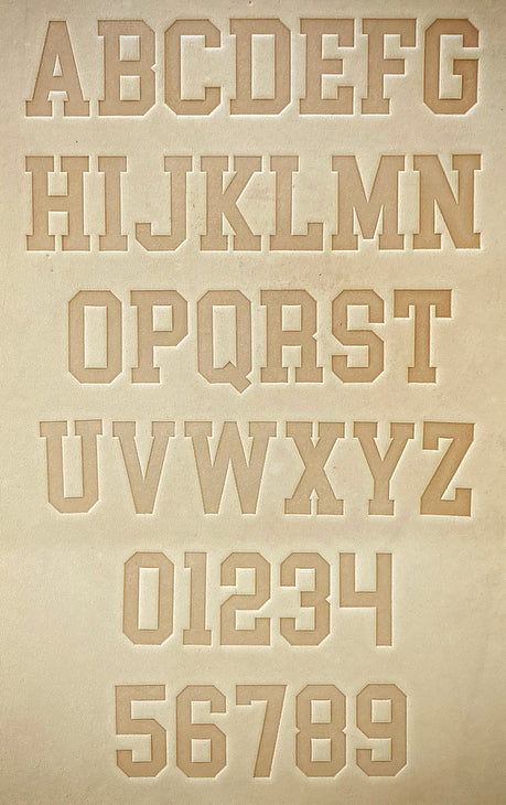 1" Tall DELRIN Alphabet/Letter Embossing Plate Set - 3A