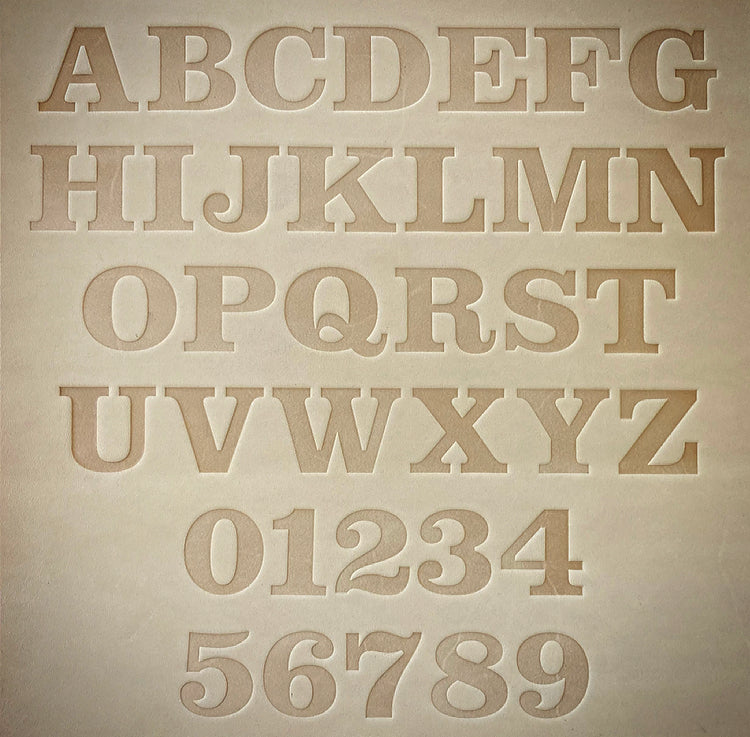 1" Tall DELRIN Alphabet/Letter Embossing Plate Set - 5A