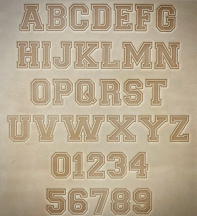 1" Tall DELRIN Alphabet/Letter Embossing Plate Set - 2A