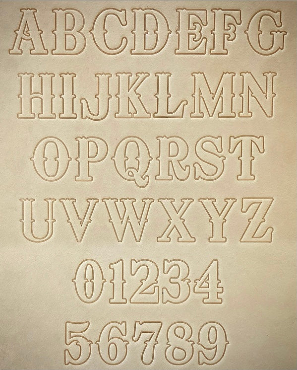 1" Tall DELRIN Alphabet/Letter Embossing Plate Set - 1B