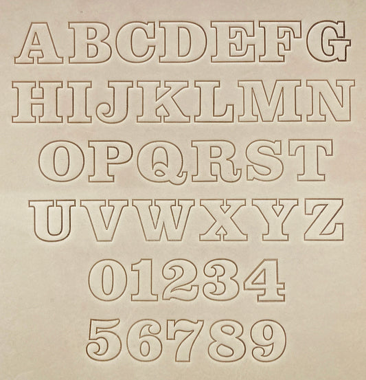 1" Tall DELRIN Alphabet/Letter Embossing Plate Set - 5B