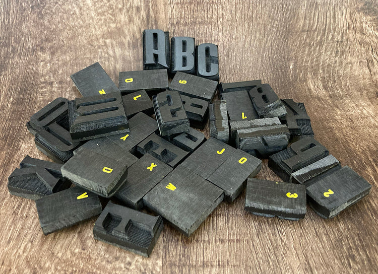 1" Tall DELRIN Alphabet/Letter Embossing Plate Set -19A