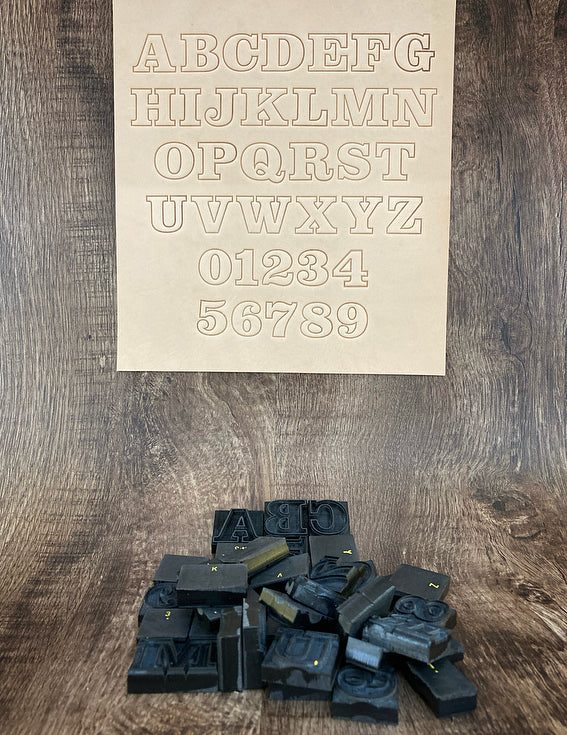 1" Tall DELRIN Alphabet/Letter Embossing Plate Set - 5B