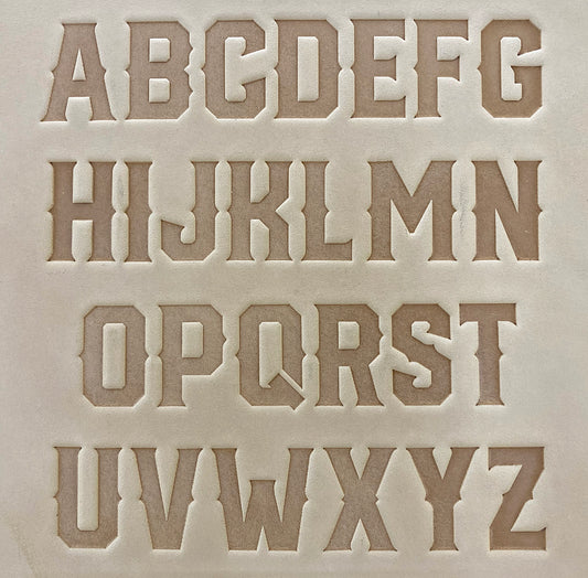 1" Tall DELRIN Alphabet/Letter Embossing Plate Set -17A