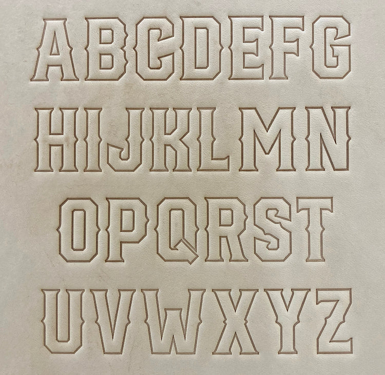 1" Tall DELRIN Alphabet/Letter Embossing Plate Set -17B