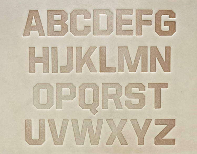1" Tall DELRIN Alphabet/Letter Embossing Plate Set - 4A