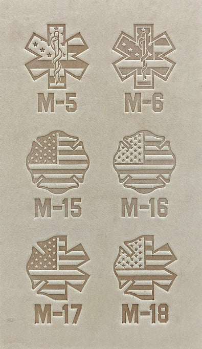 U.S. FLAG MEDICAL STARS AND MALTESE CROSSES (1" WIDE X 1" TALL)