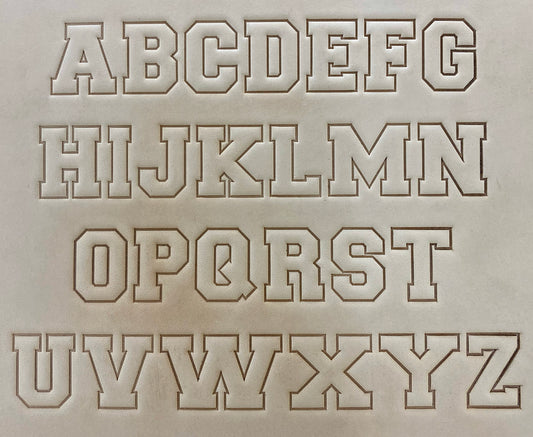 1" Tall DELRIN Alphabet/Letter Embossing Plate Set - 2B
