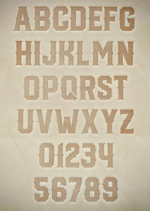 1" Tall DELRIN Alphabet/Letter Embossing Plate Set -17A