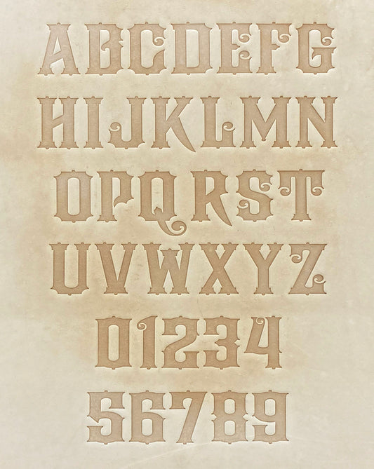 1" Tall DELRIN Alphabet/Letter Embossing Plate Set -10A