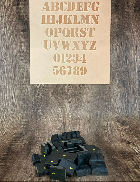 1" Tall DELRIN Alphabet/Letter Embossing Plate Set - 6A