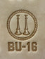 Delrin leather stamp showing firefighter bugle rank insignia.