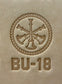 Delrin leather stamp showing firefighter bugle rank insignia.