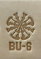 Delrin leather stamp showing firefighter bugle rank insignia.