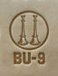 Delrin leather stamp showing firefighter bugle rank insignia.