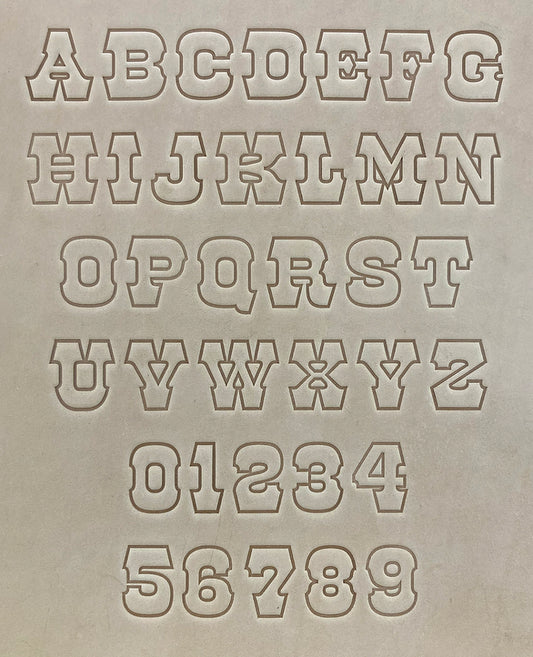 1" Tall DELRIN Alphabet/Letter Embossing Plate Set -29B