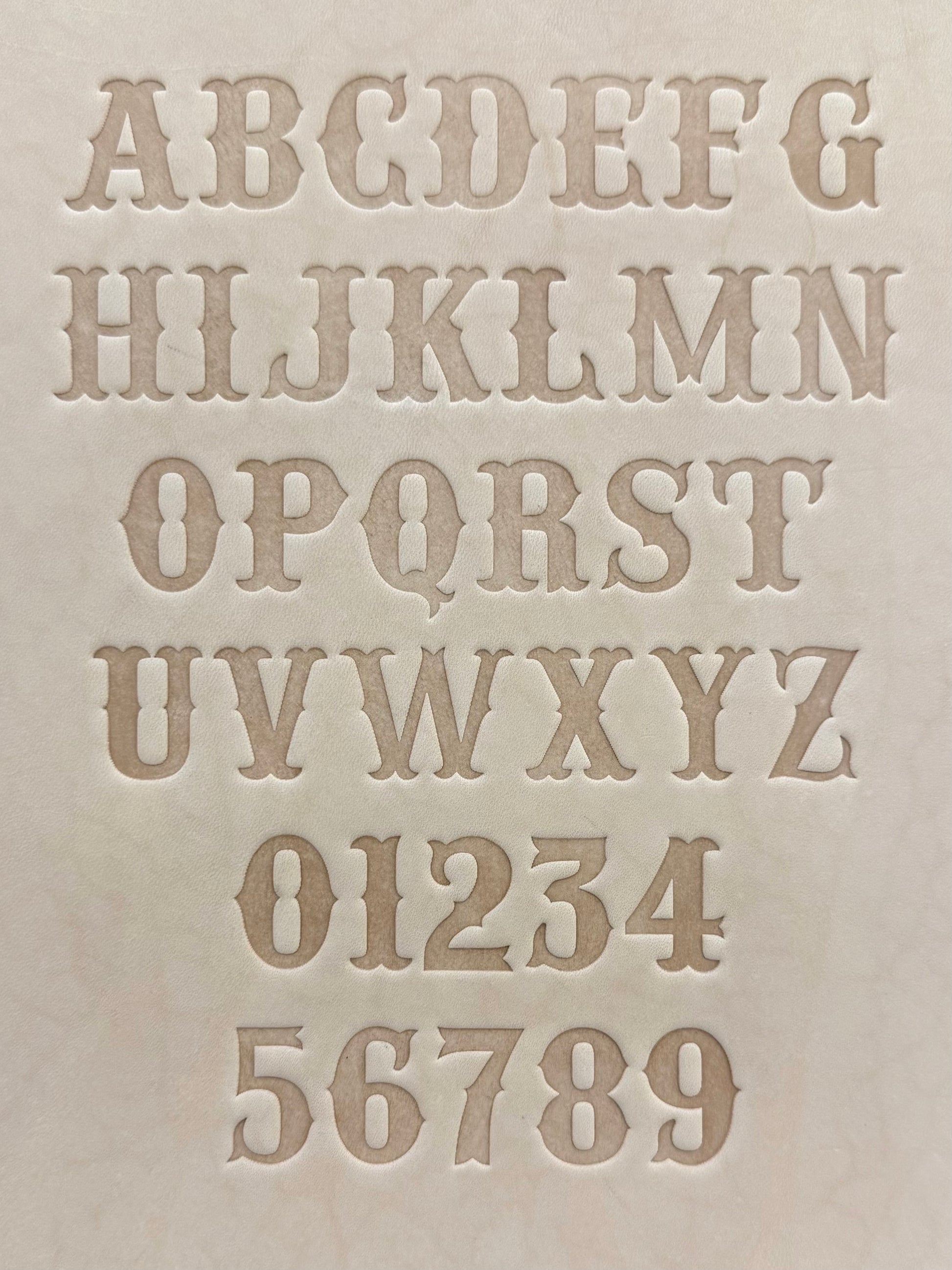 Western style delrin embossing stamps for leatherworking.