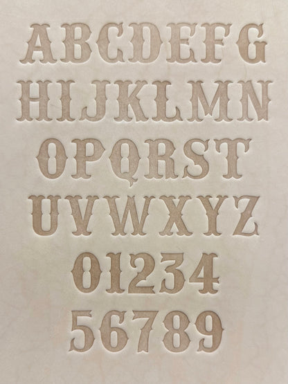 Western style delrin embossing stamps for leatherworking.