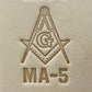 Embossing stamp featuring a Masonic square and compass emblem with the letter G.