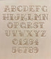Old school Sailor Jerry tattoo style delrin alphabet letter and number stamp set for leathercrafting.