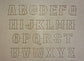 Leathercrafting embossing stamp in western style font.