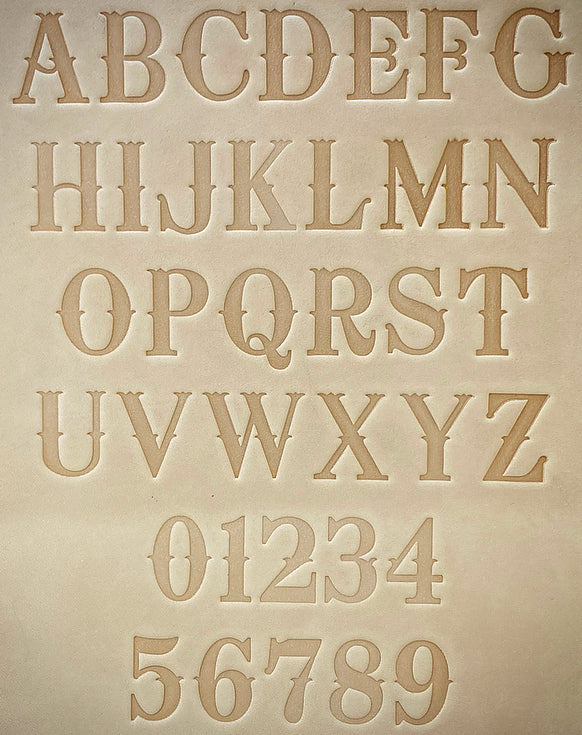 1" Tall DELRIN Alphabet/Letter Embossing Plate Set -1A