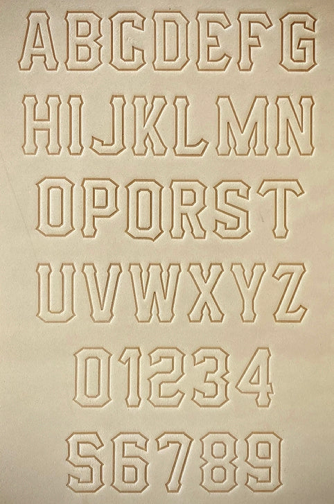 1" Tall DELRIN Alphabet/Letter Embossing Plate Set - 9B