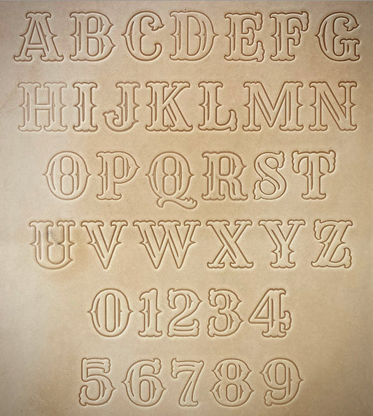 1" Tall DELRIN Alphabet/Letter Embossing Plate Set - 7B