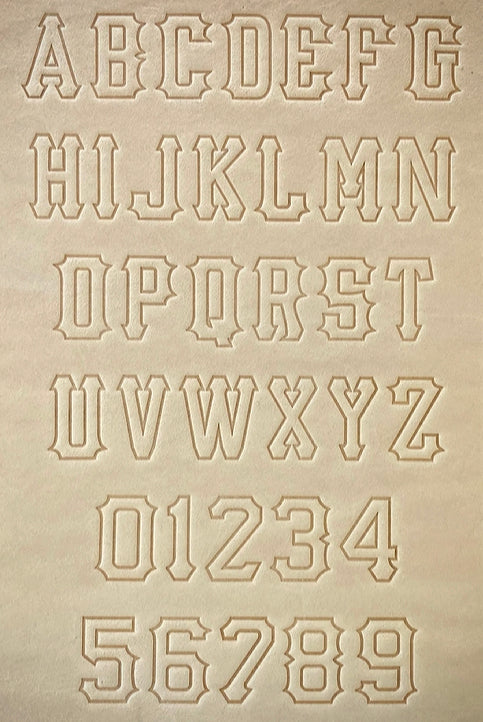 1" Tall DELRIN Alphabet/Letter Embossing Plate Set - 14B
