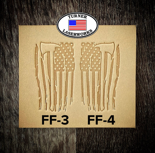 TATTERED U.S. FLAG WITH AXE (FF-3 & FF-4) 1-INCH WIDE