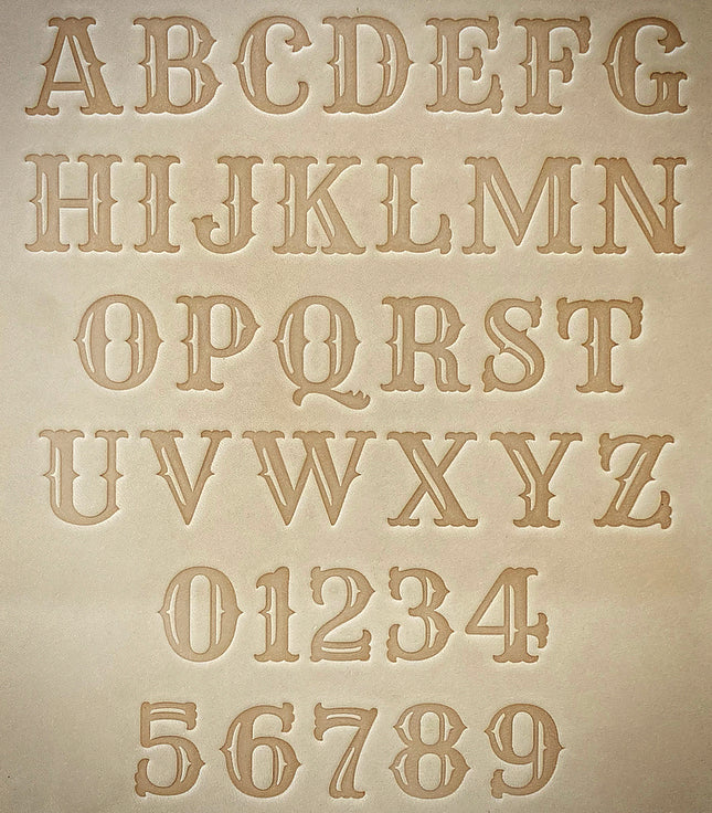 1" Tall DELRIN Alphabet/Letter Embossing Plate Set - 7A