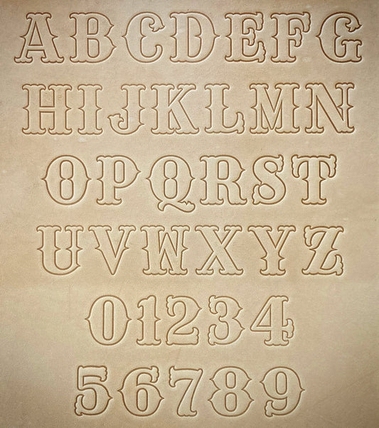 1" Tall DELRIN Alphabet/Letter Embossing Plate Set - 7C