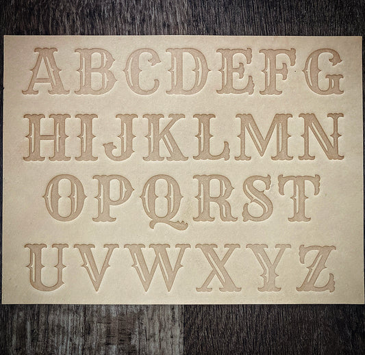 1" Tall DELRIN Alphabet/Letter Embossing Plate Set - 7A