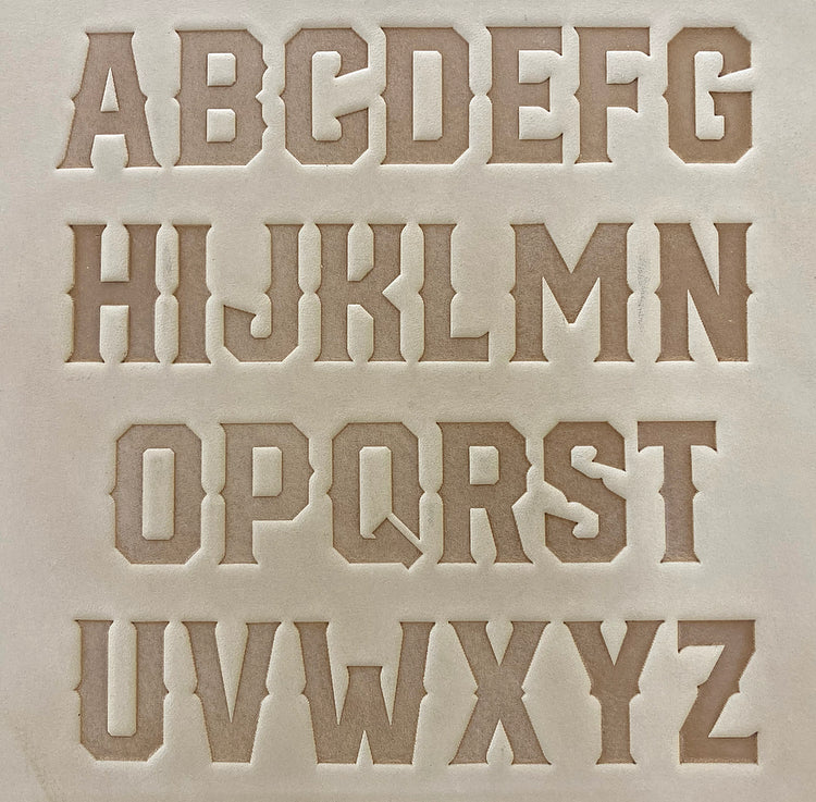 1" Tall DELRIN Alphabet/Letter Embossing Plate Set -17A