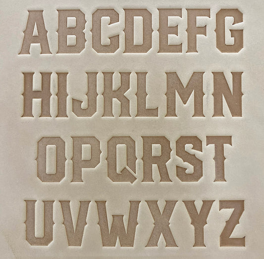 1" Tall DELRIN Alphabet/Letter Embossing Plate Set -17A