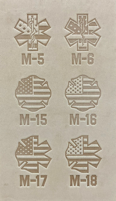 U.S. FLAG MEDICAL STARS AND MALTESE CROSSES (1" WIDE X 1" TALL)