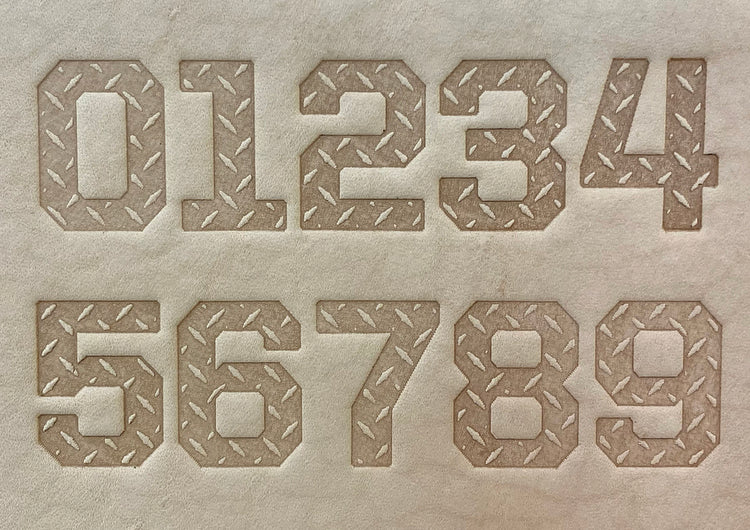 1" Tall DELRIN Alphabet/Letter Embossing Plate Set - 4C (Diamond Plate)