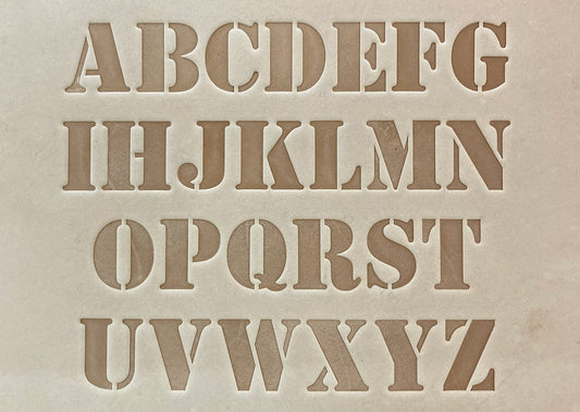 1" Tall DELRIN Alphabet/Letter Embossing Plate Set - 6A