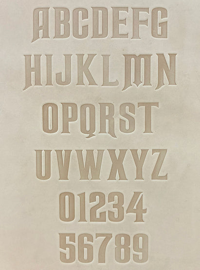 1" Tall DELRIN Alphabet/Letter Embossing Plate Set -19A